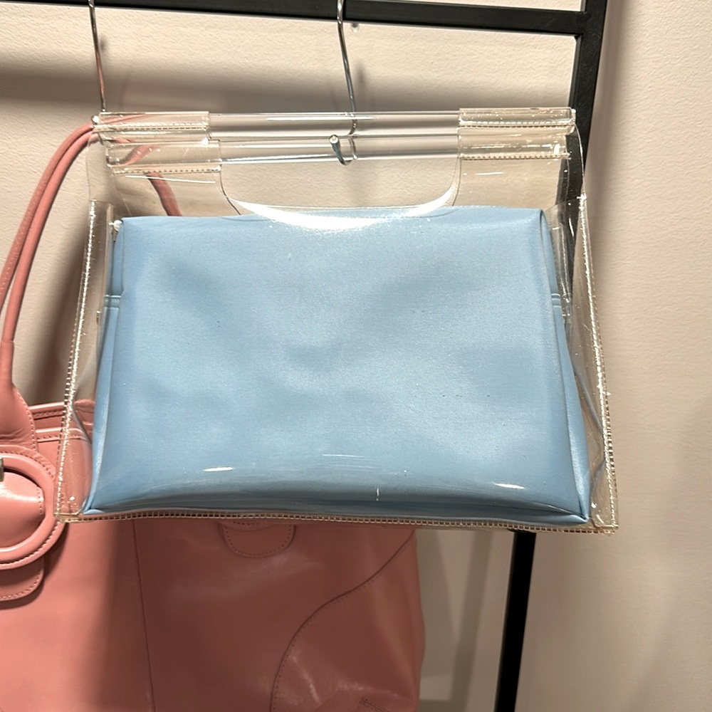 Clear PVC bag with pastel blue insert. Brand new VINTAGE 2000